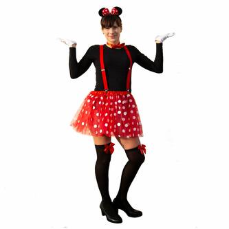 Damen + Herren Maus Mouse Kostüm Accessoire Set - 2x Maus Haarreifen + 2 Paar Handschuhe als Paar Partner Kostüm Fasching Karneval