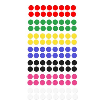 448 Markierungspunkte Klebepunkte Sticker Punkte Aufkleber zum Markieren - 7 Farben