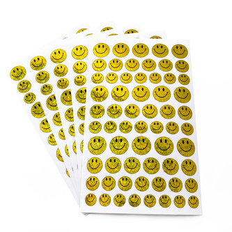 620 Smiley Sticker Glitzer Aufkleber Lächeln Emoji Face  - gelb
