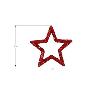 12 Sterne Glitzer Streudeko Stern Tischdeko Deko für Weihnachten Dekoration Weihnachtsdeko - rot