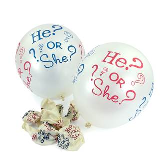 He Or She? Luftballon Set 10Stk Baby Shower Party Deko Feier - weiß