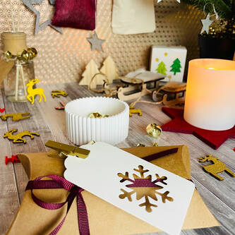 Deko Schlitten aus Echtholz als Tischdeko Dekoration für Weihnachten Kinder zum Basteln - natur