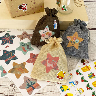 38 weihnachtliche Aufkleber für Weihnachten Sticker mit Glanz Weihnachtsdekoration Basteln Geschenk Deko