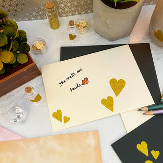 42 Herz Aufkleber Herzen Sticker Set mit Glitzer Scrapbooking Geburtstag Valentinstag - gold
