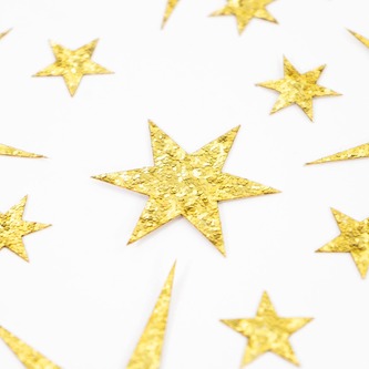 24 Sterne Sticker mit Pailletten Stern Aufkleber Glitzernd Weihnachtsdeko Deko Weihnachten - gold
