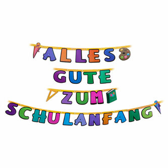 Schuleinführung Einschulung Deko Set - Folienballon Schulkind + 2x Girlande + Servietten + 2x Konfetti Set