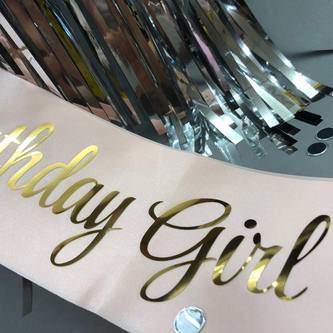Schärpe Birthday Girl Geburtstag Party Feier Geburtstagsfeier Lachs