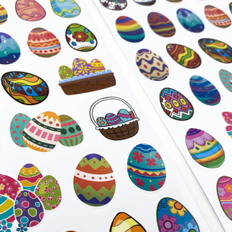 Ostereier Sticker 54 Eier Aufkleber für Ostern Deko Osterdekoration zum Scrapbooking Basteln