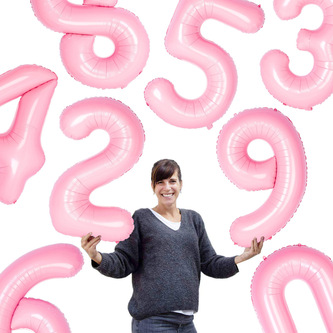 Folien Luftballon mit Zahl 5 für Kinder Geburtstag Mädchen Jubiläum Party Deko Ballon rosa
