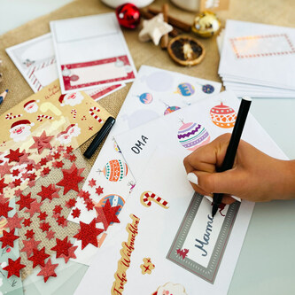 Weihnachten Sticker Set - Weihnachtliche Aufkleber zum Dekorieren Basteln für Geschenke Grußkarten Advent Deko