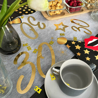 Tischläufer Tischband Tisch Läufer für 30. Geburtstag Jubiläum Tischdeko gold glänzend Party Deko