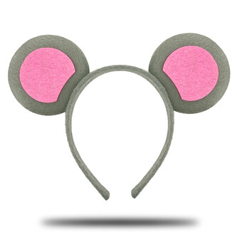 Haarreif Maus Ohren Haarreifen Mäuschen Mouse für Fasching Karneval Kostüm Accessoire - grau pink