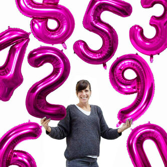 1x Folien Luftballon mit Zahl 3 Kinder Geburtstag Jubiläum Silvester Party Deko Ballon pink