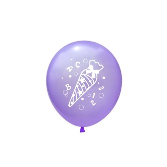 10x Luftballons Schuleinführung Einschulung Schulanfang Deko Zuckertüte ABC und 123 Motive - Farbmix
