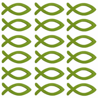 18 Holz Fische als Streudeko Tischdeko für Taufe Kommunion Konfirmation - Echtholz grün
