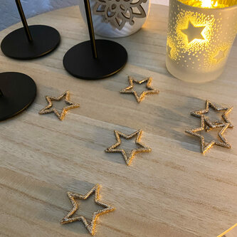 12 Sterne Glitzer Streudeko Stern Tischdeko Deko für Weihnachten Dekoration Weihnachtsdeko - rosé