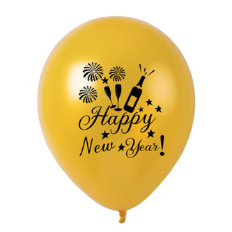 Happy New Year Silvester Neujahr Party Feier Deko Set - Girlande + Konfetti Luftballons + Lametta
