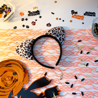Tischläufer Tischband mit Spitze Tischdeko für Halloween Geburtstag Baby Shower Party - orange