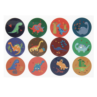 48 Dino Sticker Dinosaurier Aufkleber für Kinder Jungs zum Kindergeburtstag Spielen Basteln
