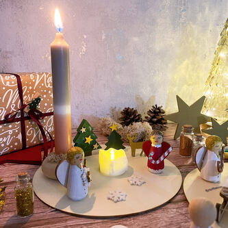 Weihnachtsdeko Bastel Set groß als Tischdeko Dekoration für Advent Weihnachten DIY Deko Kinder Basteln