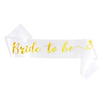 Schärpe Bride to be + Braut Security Set JGA Hen Party weiß pink