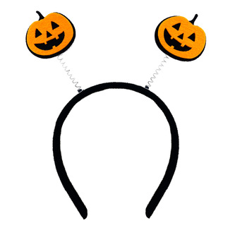 Haarreifen Kürbis Haarreif mit 2 wackel Antennen für Halloween Fasching Karneval Motto Party Kostüm Accessoire