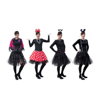 Tutu Tütü Reifrock Petticoat Damen Rock in schwarz Fasching Karneval Halloween