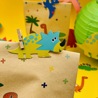 6 Dino Geschenktüten Dinosaurier Papiertüten Kinder Geburtstag Mitgebsel