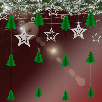 3D Tannenbaum Deckenhänger Weihnachtsbaum Girlande Deko für Weihnachten Winter Weihnachtsdeko - hellgrün