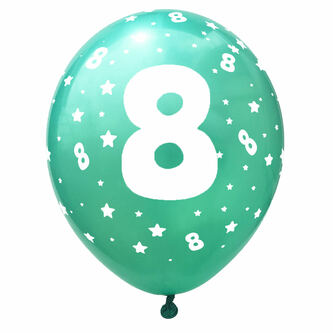 Luftballon Set Zahl 8 für 8. Geburtstag Kindergeburtstag Party 10 Deko Ballons Geburtstagsdeko bunt
