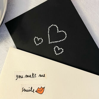 Herz Sticker Perlen Aufkleber Set zum Verzieren Scrapbooking Basteln für Hochzeit JGA Valentinstag - weiß