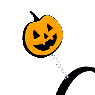Haarreifen Kürbis Haarreif mit 2 wackel Antennen für Halloween Fasching Karneval Motto Party Kostüm Accessoire