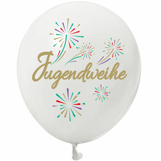 Jugendweihe Luftballon Set 10 Stk. Ballons für Jungs und Mädchen zur Jugendweihe Deko Weiß
