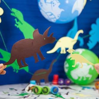 Dino Girlande 4m Dinosaurier Kinderzimmer Deko Kinder Geburtstag Party