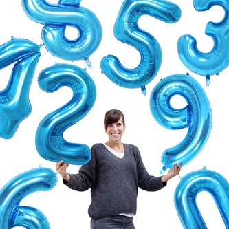 1x Folien Luftballon mit Zahl 2 Kinder Geburtstag Jubiläum Party Deko Ballon blau