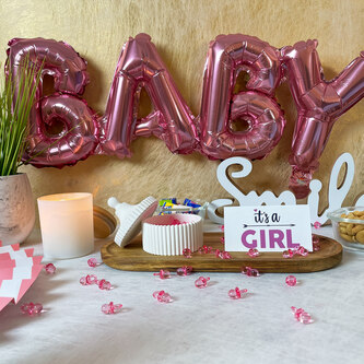 100 Mini Schnuller rosa Tischdekoration Streudeko Taufe Geburt Dekoration Baby Shower