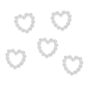 Herz Konfetti Perlenherzen Tischdeko Liebe Hochzeitsdeko - weiß