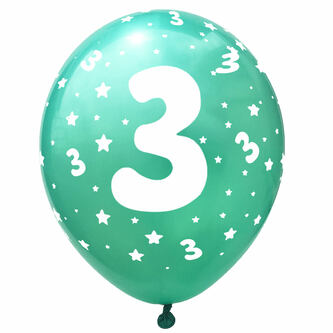 Luftballon Set Zahl 3 für 3. Geburtstag Kindergeburtstag Party 10 Deko Ballons Geburtstagsdeko bunt