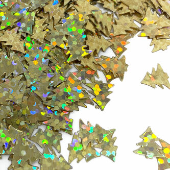 Tannenbaum Konfetti Irisierend Weihnachtsbaum Tisch Streu Deko für Weihnachten Geburtstag Party - gold