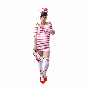 Haarreifen Set Krankenschwester + Spritze im Kopf Haarreif für Fasching Karneval Motto Party Kostüm Accessoires
