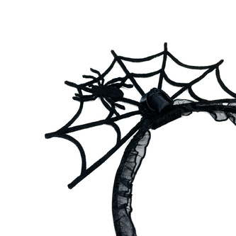 Spinnen Netz Haarreifen mit Gaze als Kostüm Accessoire Haarreif für Halloween Karneval Fasching Motto Party