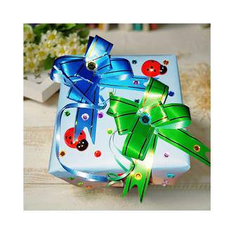 10 Geschenkschleifen mit Geschenkbändern Deko Schleifen - hellgrün