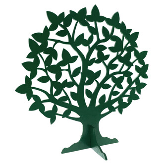 Lebensbaum Holz Baum des Lebens als Tischdeko für Taufe Kommunion Konfirmation Deko Junge Mädchen - grün