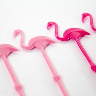4 Flamingo Cocktail Stäbchen Swizzle Sticks Stirrer Cocktail Spieße Rührer Picks Hawaii Party Deko