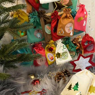 12 Baumwollsäckchen Baumwollbeutel mit Zugband Stoffsäckchen für Geschenke als Deko Weihnachten creme