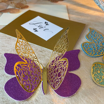 3D Schmetterlinge 12er Set aus Metall glänzend für die Wand zum Kleben Wandtattoo Wanddeko - Farbmix