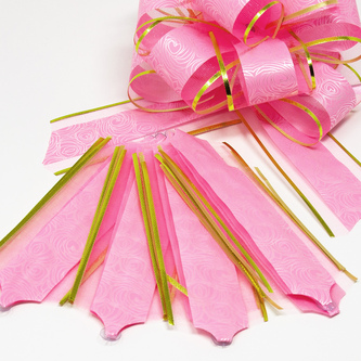 Geschenkschleife Deko Schleife für Geschenke Tüten Zuckertüte Weihnachten Geschenkdeko - rosa gold