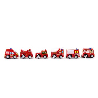 6 Spielzeugautos Mini Spielzeug Autos Feuerwehr Auto Set für Kinder Kleinkinder ab 3 Jahren