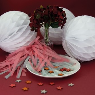 24 Holz Sterne Streudeko Tisch Deko Kinder Geburtstag Party Weihnachten orange rosa weiß
