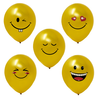 Smiley Luftballon Set 10 Stk. Ballons für Jungs und Mädchen Kinder Geburtstag Schuleinführung Schulanfang